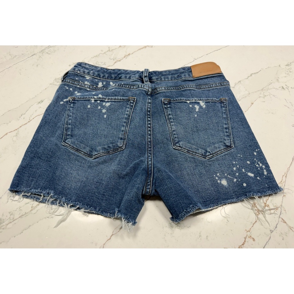 Dear John Gigi High Rise Denim Shorts Surfliner Paint Splatter Blue Size 27 - Picture 2 of 7